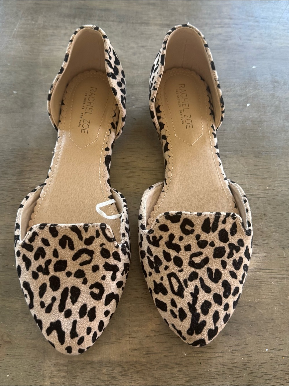 Rachel Zoe Leopard-Print Pointed D'Orsay Flats in Beige and Black